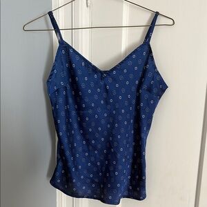 Lucky Brand XS Women Blue Natalie Patterned Satin Tank Top (unworn)